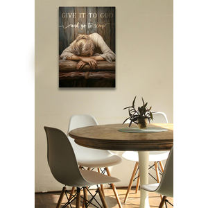 Tela religiosa: "dallo a Dio e vai a dormire" con stampa ispiratrice arte da parete su tela perfetta per decorazioni per la casa Spessore 1.5 pollice - Product Image 3