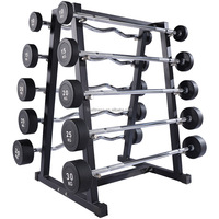Vente directe usine – Barre d'haltères portable en acier recouvert de caoutchouc, haltères libres, barre d'haltères courbée, haltères de maison