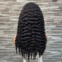YWhair Demi-perruque bouclée style Birman Spring, entièrement fabriquée à la machine, 100% cheveux humains avec cuticules alignées, avec cordon de serrage facilement ajustable, sans colle