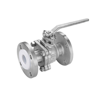 SONGO DN65 PN16 2.5 pouces Q41F-16C WCB bride connecté PTFE doublure 2 voies 2 PIÈCES robinet à tournant sphérique
