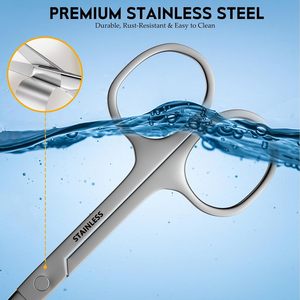Ciseaux de maquillage professionnels en acier inoxydable à pointe incurvée et tranchante pour cuticules, durables, pour la coupe des poils du nez, pour droitiers - Product Image 5