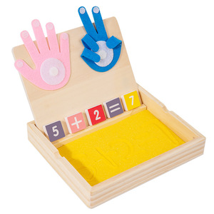 Planche à gratter au sable en bois pour enfants, plateau à sable pour écrire, dessin au doigt, addition, soustraction, jouet éducatif pour bébé - Product Image 5
