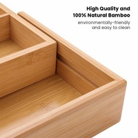 Organisateur de tiroir à couverts universel extensible BSB07-1 en bambou 100% naturel, 8 compartiments, plateau porte-ustensiles de cuisine