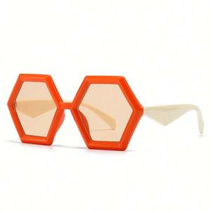 Lunettes de soleil rétro polygonales carrées personnalisées avec logo 2025, UV400, pour femmes, double couleur, octogonales - Product Image 1