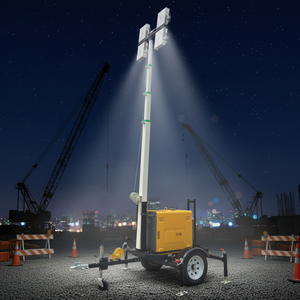Tour d'éclairage solaire mobile à LED avec générateur intégré et télécommande pour l'exploitation minière, idéale pour les services nocturnes, conception anti-poussière IP66 - Product Image 1