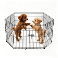 Parc pour animaux de compagnie pliable et portable en fil métallique, clôture robuste pour chiens, parc pour chiots multi-panneaux configurables DIY