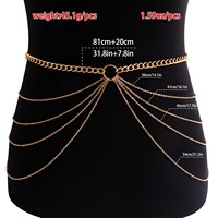 Chaîne de corps sexy superposée en or bijoux de lingerie simple ventre pour femmes filles nouvelle chaîne de corps de lingerie