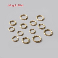 Anneau de jonction fermé en or 14 carats véritable, petit format en forme de O, connecteur DIY pour la fabrication de bracelets et de colliers
