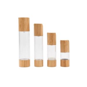 Bouteille sous vide en bambou de haute qualité pour les soins de la peau, conteneur cosmétique sans air en plastique AS - Product Image 4