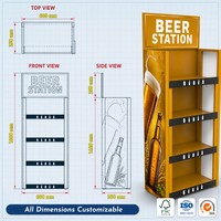 Présentoir à bière Apache personnalisé, 64 bouteilles, 4 niveaux, en métal, pour brasserie artisanale, démontable, rotatif, pour pub, bar, OEM, ODM