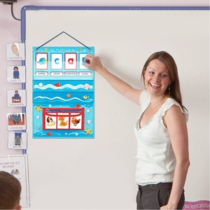 Jeu de lecture et d'orthographe CVC Word Phonics, mots visuels, planche pliable bleue pour les enfants de 3 à 6 ans - Product Image 2