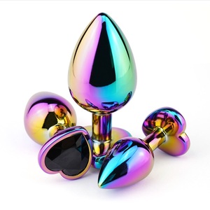 Set di Plug Anali a Forma di Cuore in Metallo, Plug Anali in Acciaio Inox Olografico con Cristalli per Giochi Erotici per Adulti - Product Image 5