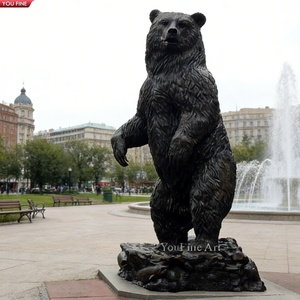 YOUFINE Statua in Bronzo di Orso su Ramo, Scultura a Grandezza Naturale di <span class=keywords><strong>Grizzly</strong></span> per Piazze Pubbliche, Fontane e Parchi Cittadini - Product Image 6