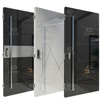 Dernière porte d'entrée en acier inoxydable de style luxe français Porte pivotante avant de sécurité extérieure Porte pivotante d'entrée moderne