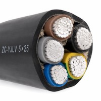 Câble d'alimentation ZC-YJLV 5 conducteurs 0,6/1 kV classe C ignifuge Al/XLPE/PVC, câble de câblage triphasé terre neutre TN S IEC 60502