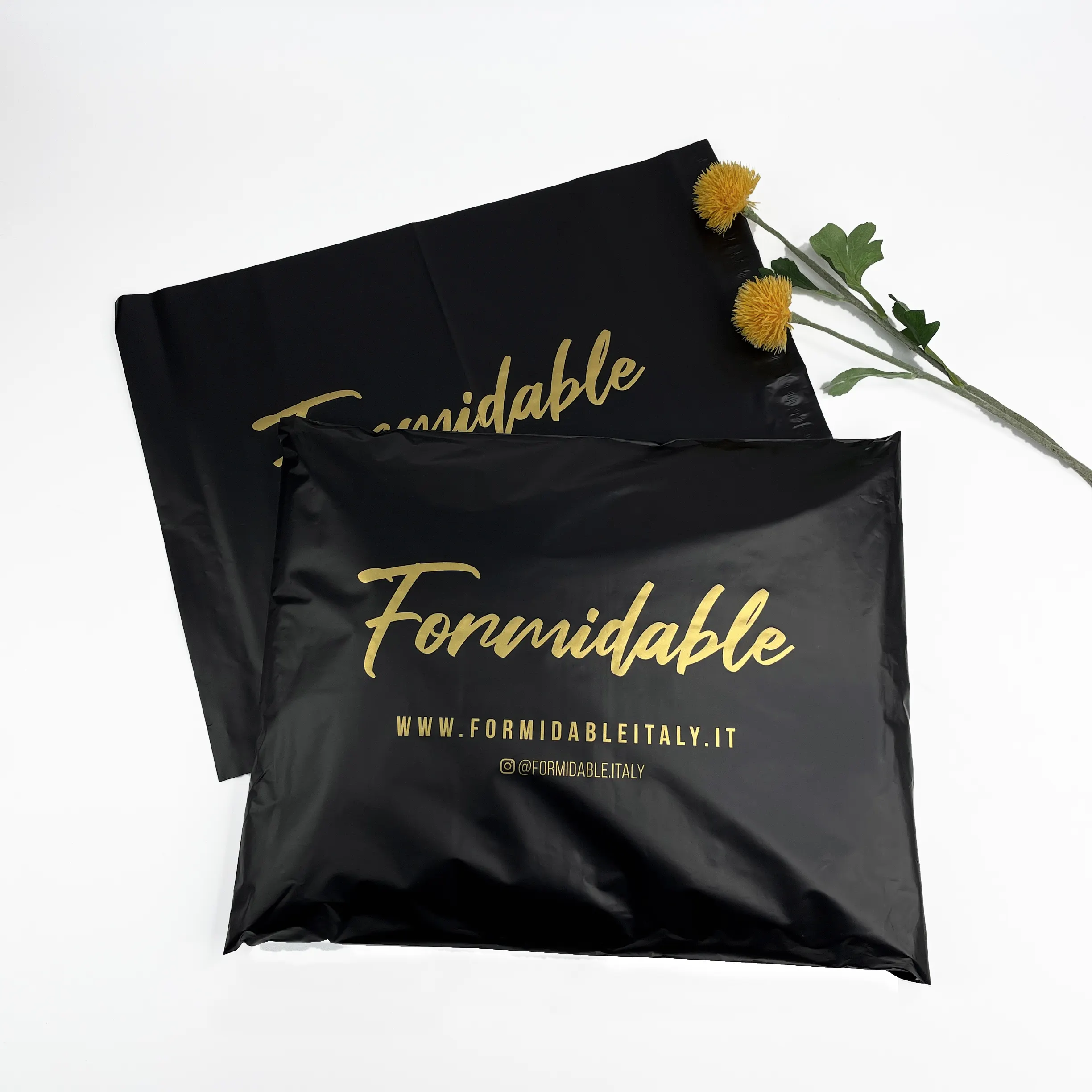 Biodegradable custom logo printed matte black packaging bag apparel plastic poly mailers envelope plastic shipping mailing bags