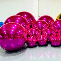 Ballon brillant décoration de fête de mariage sphère géante bleue boule de miroir gonflable réfléchissante en PVC