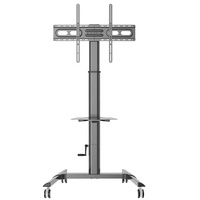 Soporte de suelo de TV ajustable en altura de alta calidad 600x400mm VESA Mobile TV Cart Heavy Duty Lockable Wheels para 32-70 "LCD/LED