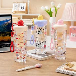 Xcup Plastic <b>Water</b> <b>Bottle</b> <b>With</b> <b>Straw</b> And Lid 500Ml Cartoon Design <b>For</b> Kids And <b>Adults</b> - Product Image 2