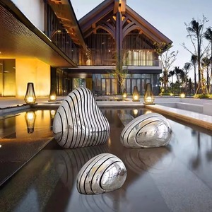 Vestíbulo del Hotel Decoración del piso al aire libre Villa Piscina Arte decorativo <span class=keywords><strong>Rocalla</strong></span> de acero inoxidable Escultura de piedra hueca - Product Image 1