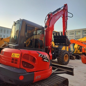 For KX163 Zephyr Series 2020 <b>Model</b> 12 Ton Wheeled Excavator Red Color with PLC & Engine - Product Image 1