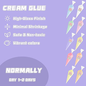 Vente en gros 100g Crème de pâte à modeler et slime pour loisirs créatifs DIY, décoration de coques de téléphone, produit slime colle crème légère - Product Image 6