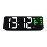 Réveil numérique contrôlé par la voix, horloge de chevet à LED, calendrier de température, bureau, chambre à coucher, bureau