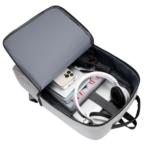 Laptop <b>Backpack</b> With USB Charging For Business Travel Men's Gray Black Red Blue Solid Color Shoulder <b>Straps</b> Spring 2025 - Product Image 4