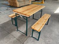Ensemble de table et de bancs pliants en bois pour bière, ensemble de table et de bancs pour bière d'extérieur