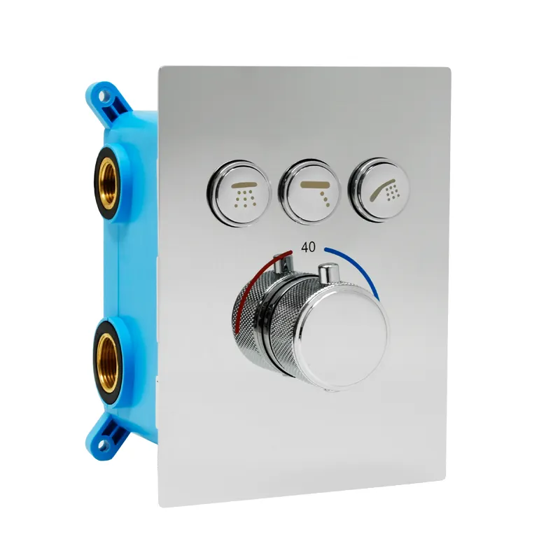 Modern Smart Chrome Single handle 3 Function brass concealed Thermostatic hot and cold Shower Mixer Diverter valve