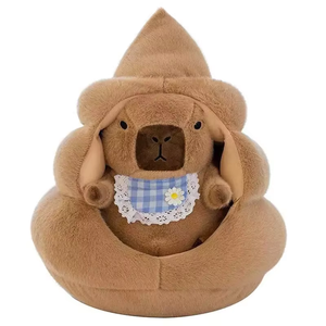 Nouvelle Peluche Courte Capybara Mignonne 'Daddy Nest' avec Rembourrage en Coton PP, Bib Prank, Cadeau d'Anniversaire pour Meilleur Ami(e) Unisexe - Product Image 5