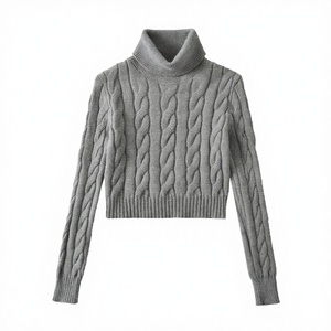 Eco-Friendly OEM ODM Winter Solid Color <b>Long</b> Sleeves Pattern <b>Man</b> Knitting <b>Cardigan</b> Custom Turtleneck Breathable Button - Product Image 2