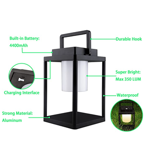 Lámpara de Mesa LED Moderna para Dormitorio, con Pantalla Cuadrada, Funciona con Batería, de Aluminio Fundido a Presión, con Intensidad Regulable - Product Image 3