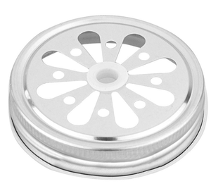 Approvisionnement creux fleur Daisy mason pot couvercle en paille spirale verre bouteille ronde en métal couvercle en fer blanc - Product Image 3