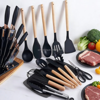 Ensemble d'ustensiles de cuisine en silicone 19 pièces, résistant à la chaleur, antiadhésif, accessoires de cuisine pour la maison et les restaurants