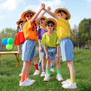 Childrens Day Performance Costumes <b>Candy</b> Color Class Uniforms For Kindergarten Graduation Photos Spandex Fabric - Product Image 5