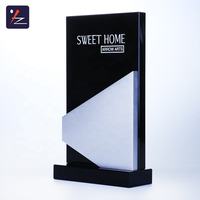Trophée en cristal noir avec accent géométrique argenté, plaque gravée personnalisable, polie et étanche