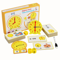 Kit de Aprendizaje del Tiempo con Reloj Digital CPC CE, Juguete Educativo Montessori, Rompecabezas de Tarjetas de Asociación para Niños Pequeños