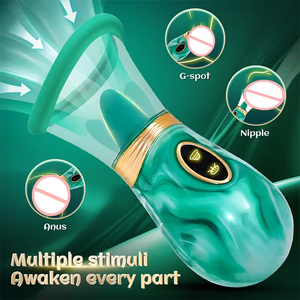 Wearable Vibrator Sucking Tongue Shaking Massager Female <b>Masturbation</b> External Genitalia Chest Stimulation Waterproof USB - Product Image 2
