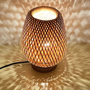 Mắt-chăm sóc phòng ngủ cạnh giường ngủ ánh sáng ban đêm tre weavingtable đèn với làm bằng tay tự nhiên cơ sở bằng gỗ - Product Image 4