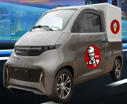 EEC mini food delivery Car elettrico cargo van veicolo express consegna ultimo miglio furgone elettrico food truck
