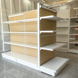 Étagère <span class=keywords><strong>murale</strong></span> en métal pour supermarché, magasin de détail, présentoir en <span class=keywords><strong>bois</strong></span>, étagère de magasin - Product Image 3