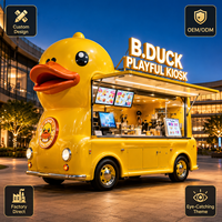 Kiosque mobile de vente de nourriture en forme de canard jaune personnalisé, installation artistique IP pour parcs à thème, centres commerciaux et événements en plein air