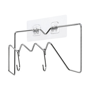 Soporte de pared de acero inoxidable para tapas de ollas con gancho, sin perforaciones, multifuncional, para tapas de ollas y tablas de cortar. - Product Image 5