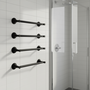 Ensemble de porte-serviettes mural à 2 barres en laiton noir, accessoire de salle de bain moderne - Product Image 2