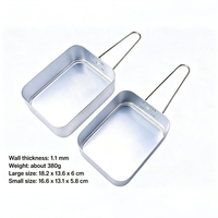 Ensemble de casseroles chauffantes portables deux pièces en aluminium pour l'extérieur, idéal pour le camping, les pique-niques et le rangement
