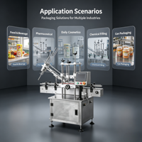 Machine de capsulage automatique rotative électrique de haute qualité avec système d'alimentation des bouchons pour bouteilles en plastique, canettes et métal
