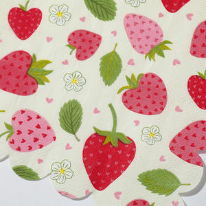 20pcs Themeforest Plantes Artificielles Jetables Impression <span class=keywords><strong>Fraise</strong></span> pour Décorations de Fête Serviettes pour Enfants - Product Image 4