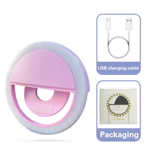 Luz de relleno de teléfono recargable Transmisión en vivo RK12 Clip Luz derecha Fotografía portátil Anillo de belleza Luz 36 Leds Logotipo OEM - Product Image 3