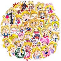 50 Pegatinas de Sailor Moon, Anime de Dibujos Animados, para Niñas, para Cuadernos, Mesas, Maletas, Computadoras Portátiles, Patinetas, Teléfonos